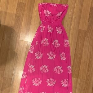 Pink Floral Hollister Maxi Dress
